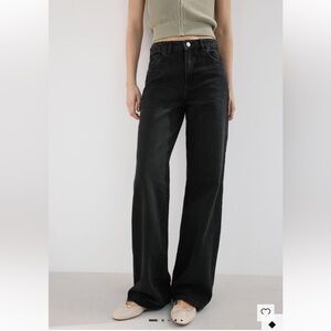 Mango DANILA HIGH-WAISTED WIDE LEG JEANS black 6